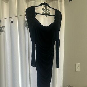 Mini ruffle and mesh dress